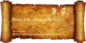 Matulai Gracián névjegykártya
